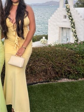 Butter Yellow maxi Evening Dress - Women